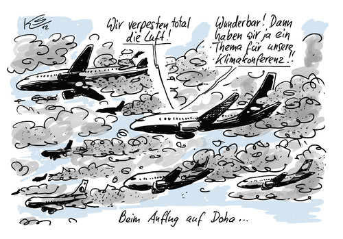 Cartoon: Klimakonferenz (medium) by Stuttmann tagged doha,klimakonferenz