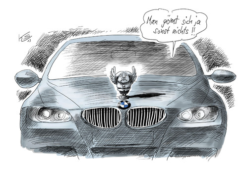 Cartoon: Kühlerfigur (medium) by Stuttmann tagged spende,parteispende,bmw,autolobby,autoindustrie,lobbyismus,cdu