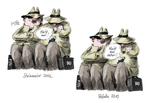 Cartoon: Macht mal... (medium) by Stuttmann tagged nsa,bnd,steinmeier,pofalla