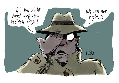 Cartoon: Nicht blind (medium) by Stuttmann tagged rechte,verfassungsschutz,nsu,nazis,neonazis
