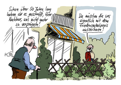Cartoon: Nobelpreis (medium) by Stuttmann tagged friedensnobelpreis