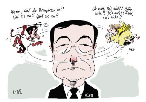 Cartoon: Notenpresse (medium) by Stuttmann tagged notenbank,ezb