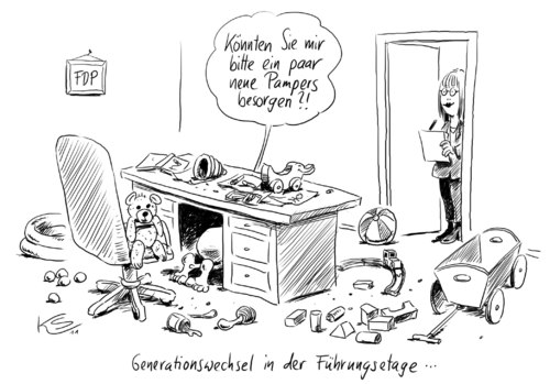 Cartoon: Pampers (medium) by Stuttmann tagged pampers,führungswechsel,fdp,westerwelle,pampers,führungswechsel,fdp,westerwelle