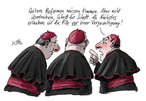 Cartoon: Pille davor (medium) by Stuttmann tagged kirche,religion,papst,pille,vergewaltigung