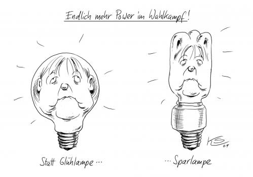 Cartoon: Power (medium) by Stuttmann tagged merkel,cdu,wahlen,wahlkampf,2009,glühlampen,glühbirnen,angela merkel,birne,glühbirne,kanzler,wahlkampf,glühlampen,wahlen,cdu,wahl,angela,merkel