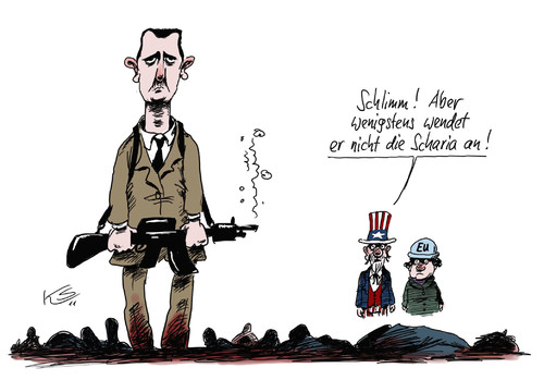 Cartoon: Schlimm! (medium) by Stuttmann tagged assad,syrien