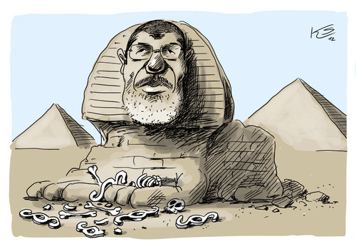 Cartoon: Sphinx (medium) by Stuttmann tagged mursi,ägypten,egypt