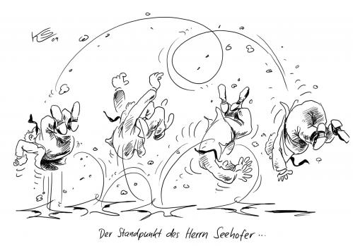 Cartoon: Standpunkt (medium) by Stuttmann tagged seehofer,csu,cartoon,horst seehofer,csu,standpunkt,rolle,chaos,partei,parteien,horst,seehofer