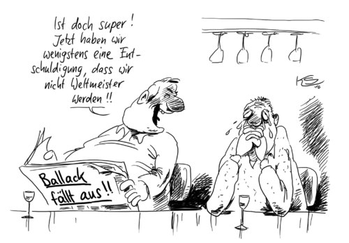Cartoon: Super! (medium) by Stuttmann tagged ballack,wm,fußball,michael ballack,fußball,wm,fussball,sport,michael,ballack