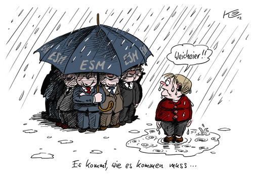 Cartoon: Weicheier (medium) by Stuttmann tagged rettungsschirm,merkle,esm,eu,eurokrise