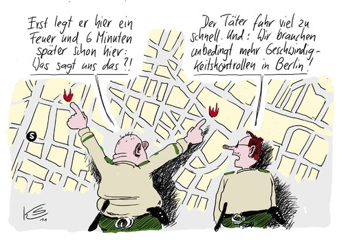Cartoon: Zu schnell (medium) by Stuttmann tagged polizei,schnell