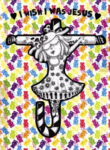 Cartoon: i wish i was jesus (medium) by Svarty tagged jesus,girl,sweet,cross,crucifixion