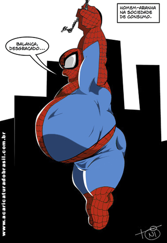 Cartoon: Spider-man and consumer society (medium) by Toni DAgostinho tagged spiderman