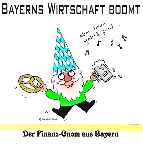 Cartoon: bayern gnom geld finanzen krise (medium) by martin guhl tagged bayern,gnom,geld,finanzen,krise,bank,zwerg