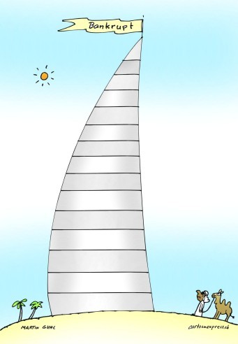 Cartoon: dubai segel wirtschaft krise luf (medium) by martin guhl tagged dubai,segel,wirtschaft,krise,luftblase,bankrupt