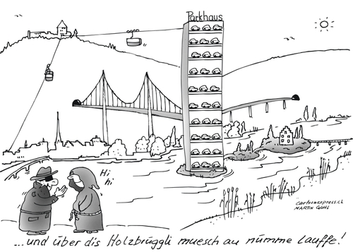Cartoon: insel werd parkhaus stein am rhe (medium) by martin guhl tagged insel,werd,parkhaus,stein,am,rhein,tourismus,verkehr