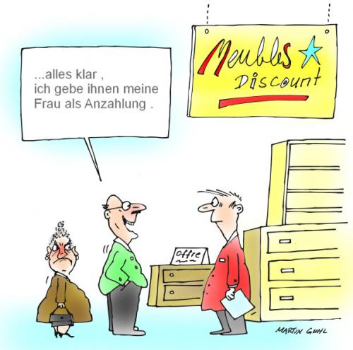 Cartoon: kredit frau moebel (medium) by martin guhl tagged kredit,frau,moebel