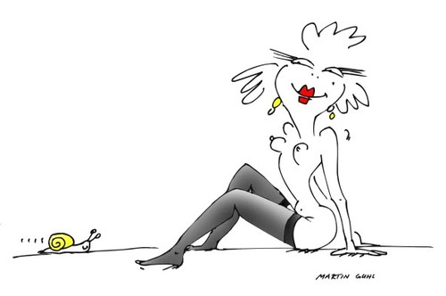 Cartoon: sex lady schnecke frau (medium) by martin guhl tagged lady,schnecke,frau,stockings,love