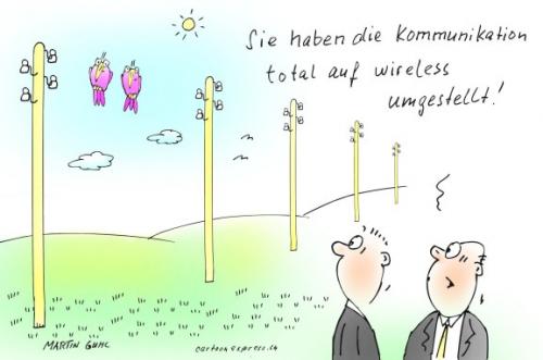 Cartoon: wireless telekom wifi (medium) by martin guhl tagged wireless,telekom,wifi