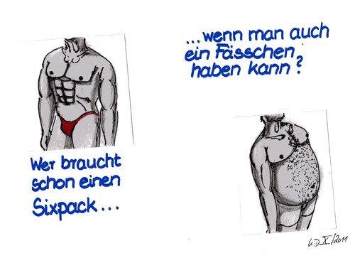 Cartoon: Sixpack (medium) by tobelix tagged fässchen,sixpack