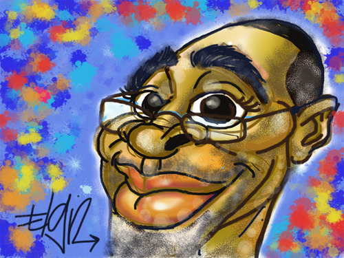 Cartoon: ipad self portrait of  me (medium) by subwaysurfer tagged digital,ipad,painting,self,portrait,elgin,subwaysurfer