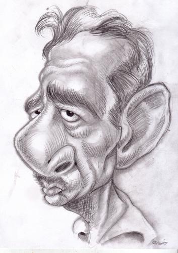 Cartoon: Man with white streak in hair (medium) by subwaysurfer tagged caricature,man,pencil