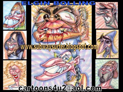 Cartoon: subwaysurfer flyer and faces (medium) by subwaysurfer tagged caricature,cartoon,subwaysurfer,manga,comic