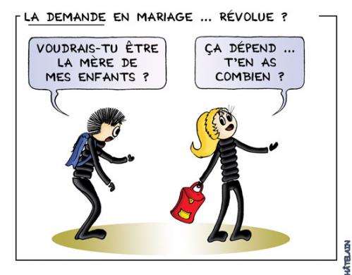 Cartoon: La demande en mariage (medium) by chatelain tagged humour,la,demande,mariage