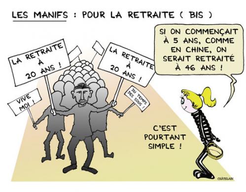 Cartoon: Les Manifs (medium) by chatelain tagged humour,manifs