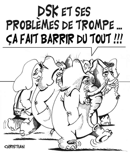 Cartoon: DSK mis en accusation (medium) by CHRISTIAN tagged dominique,strauss,kahn