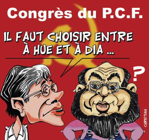 Cartoon: P.C.F. congress (medium) by CHRISTIAN tagged pcf,buffet,hue