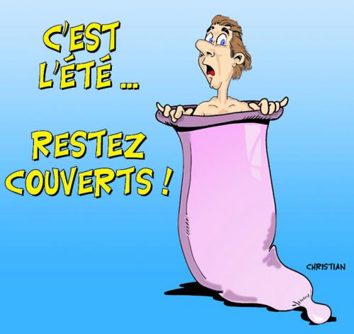 Cartoon: restez couverts (medium) by CHRISTIAN tagged preservatif,vacances