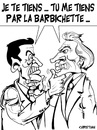 Cartoon: affaire CLEARSTREAM ... (small) by CHRISTIAN tagged sarkozy,villepin,proces,clearstream