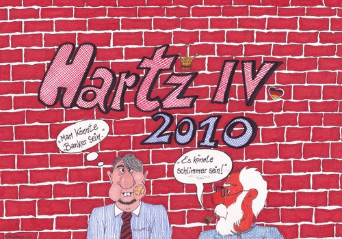 Cartoon: Hartz 4 Kalender Deckblatt 2010 (medium) by mescalero tagged hartz4,kalender