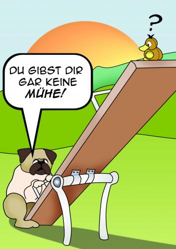 Cartoon: Teeter-Totter (medium) by Sandra tagged mops,dog,wippe
