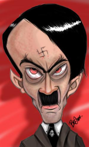 Cartoon: an evil man (medium) by tooned tagged cartoon,caricature,comic,hitler