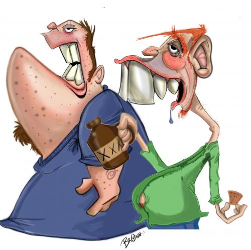 Cartoon: ugly brothers (medium) by tooned tagged cartoon,caricature,comic