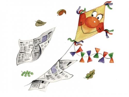 Cartoon: Zeitung - Newspaper (medium) by Abonaut tagged drachen,wind,zeitung,tageszeitung,tbm,papertown,abovalley