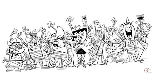 Cartoon: French Crowd Fairly OddParents (medium) by Gordon Hammond tagged fairly,oddparents