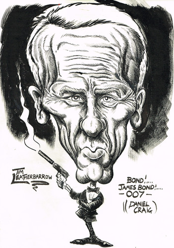 Cartoon: DANIEL CRAIG (medium) by Tim Leatherbarrow tagged film,spy,james,bond,daniel,craig,007