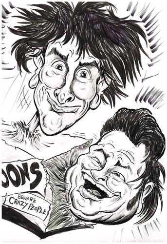 Cartoon: SPIKE MILLIGAN- HARRY SECOMBE (medium) by Tim Leatherbarrow tagged spike,milligan,harry,secombe