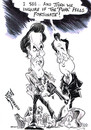 Cartoon: CAMERON AND EASTWOOD (small) by Tim Leatherbarrow tagged david cameron clint eastwood dirty harry riots