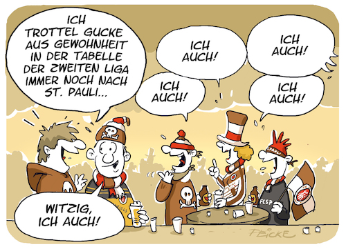 Cartoon: FCSP Gewohnheit (medium) by FEICKE tagged fc,st,pauli,sankt,auli,fans,fussball,bundesliga,tabelle,aufsiteg,zweite,hsv,fc,st,pauli,sankt,auli,fans,fussball,bundesliga,tabelle,aufsiteg,zweite,hsv