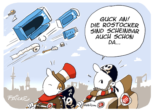 Cartoon: FCSP Rostock Dixi (medium) by FEICKE tagged fc,sp,st,sankt,pauli,hamburg,fussball,dfb,dfl,bundesliga,fans,fc,sp,st,sankt,pauli,hamburg,fussball,dfb,dfl,bundesliga,fans