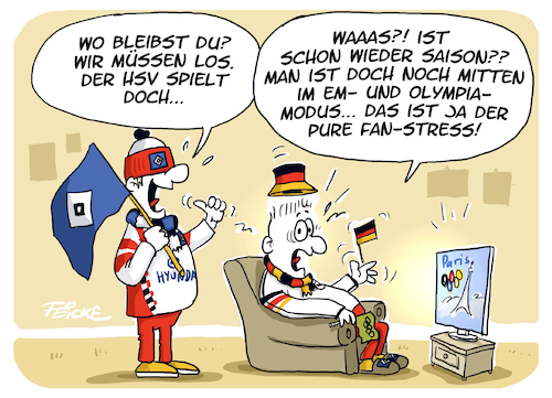 Cartoon: HSV Fan stress (medium) by FEICKE tagged hamburg,derby,bundesliga,zwei,verein,hsv,sportverein,fc,sankt,pauli,fussball,fußball,dfb,dfl,euro,2024,stress,fan,olympia,hamburg,derby,bundesliga,zwei,verein,hsv,sportverein,fc,sankt,pauli,fussball,fußball,dfb,dfl,euro,2024,stress,fan,olympia