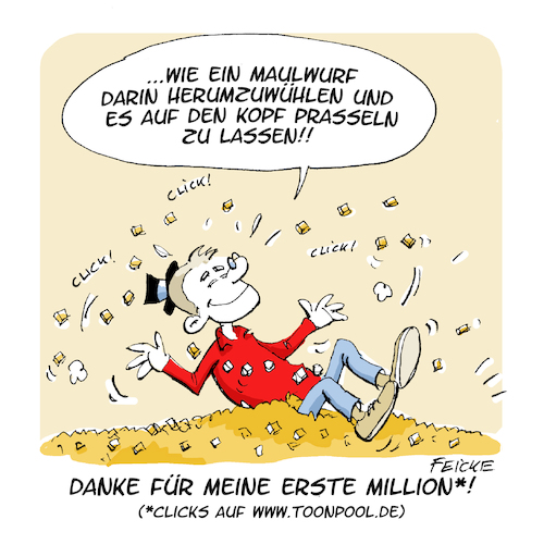 Cartoon: Meine erste Milllion (medium) by FEICKE tagged toonpool,million,feicke,freu,dagobert,duck,toonpool,million,feicke,freu,dagobert,duck
