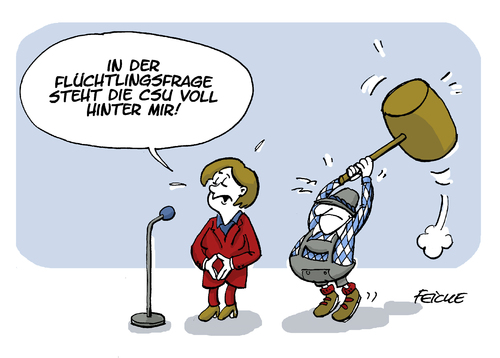 Cartoon: Merkel und CSU (medium) by FEICKE tagged cdu,csu,christlich,soziale,union,merkel,seehofer,streit,schwestern,partei,cdu,csu,christlich,soziale,union,merkel,seehofer,streit,schwestern,partei