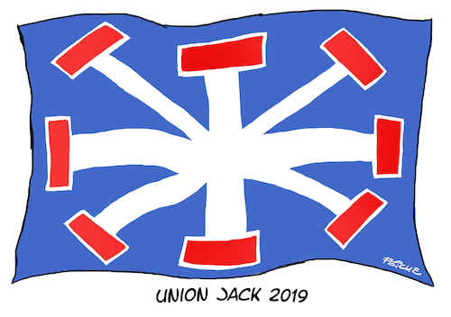 Cartoon: Union Jack 2019 (medium) by FEICKE tagged union,jack,flagge,fahne,britannien,brexit,sackgasse,union,jack,flagge,fahne,britannien,brexit,sackgasse