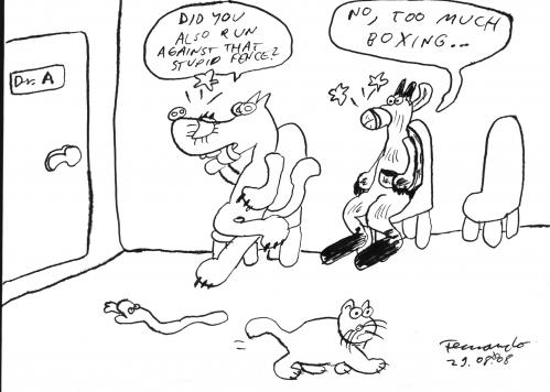 Cartoon: at the animaldoc (medium) by Fernando tagged boxing,sports,animals