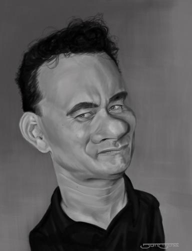 Cartoon: Tom Hanks (medium) by jonmoss tagged tomhanks,caricature